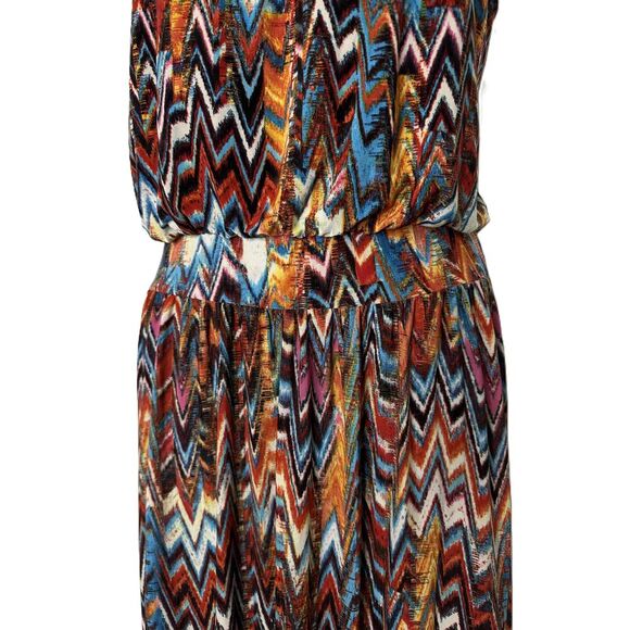 Talk to Angels Size Small Aztec Maxi Halter Neck Sleeveless Chevron Print Dress - Picture 2 of 8